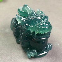 【招财貔貅】糯冰种蓝水翡翠摆件