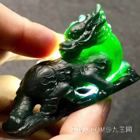 【麒麟】极品墨翠小摆件