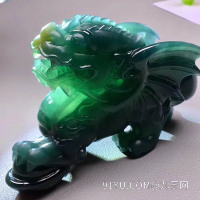 老坑油青种蓝水貔貅翡翠摆件