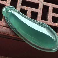 冰种蓝水福瓜翡翠吊坠