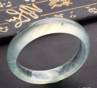 飘花玻璃种翡翠手镯 