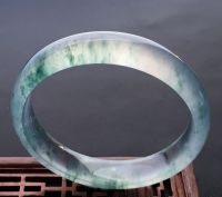 飘花玻璃种翡翠手镯 58mm