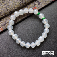 白色冰种圆珠翡翠手串