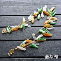 糯冰种/冰玻种三色翡翠手链 红红火火