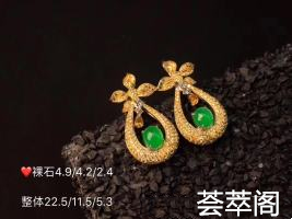 ✨ “梦想与你都不可或缺          都是我一生憧憬的事”冰阳绿奢华耳坠 重金豪镶 品质感佩戴无语生辉超值不议