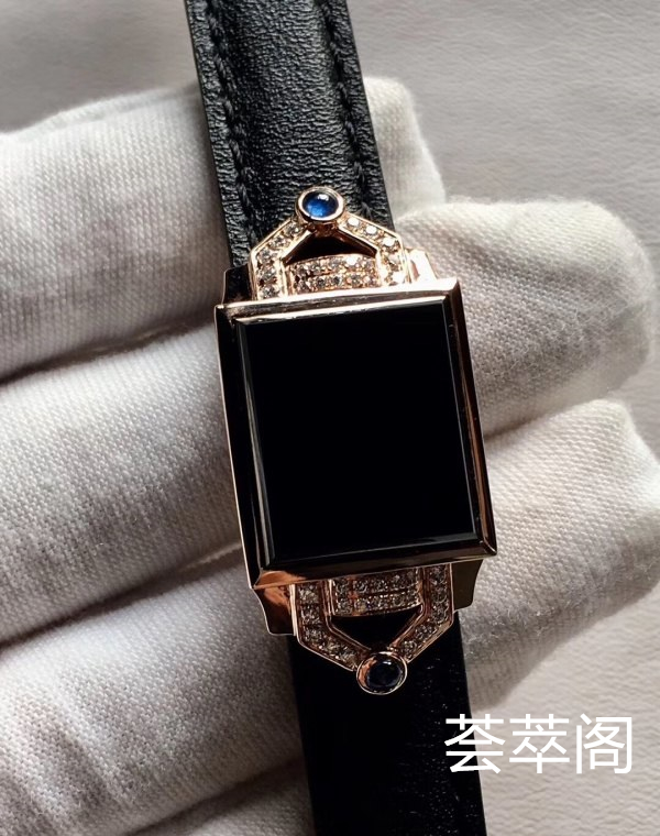特惠：【墨翠素牌*手表】独家设计款！  18K玫瑰金重金镶嵌  老坑高冰   极品墨翠   黑度种水都是极品中上上品     裸石干净无比  冰透无比   种老起胶     品质极高   性价比超高 （翡翠中最神秘