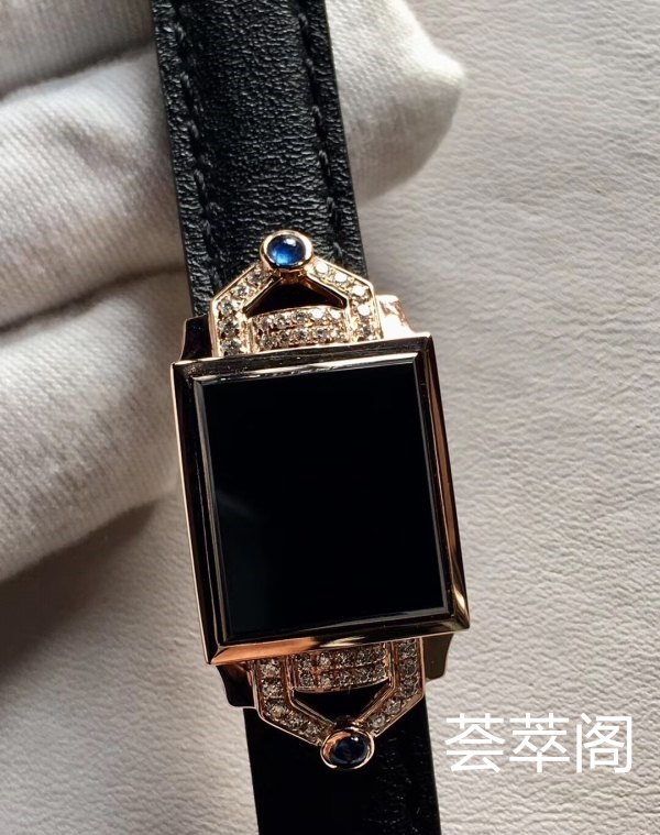 特惠：【墨翠素牌*手表】独家设计款！  18K玫瑰金重金镶嵌  老坑高冰   极品墨翠   黑度种水都是极品中上上品     裸石干净无比  冰透无比   种老起胶     品质极高   性价比超高 （翡翠中最神秘