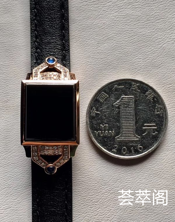 特惠：【墨翠素牌*手表】独家设计款！  18K玫瑰金重金镶嵌  老坑高冰   极品墨翠   黑度种水都是极品中上上品     裸石干净无比  冰透无比   种老起胶     品质极高   性价比超高 （翡翠中最神秘