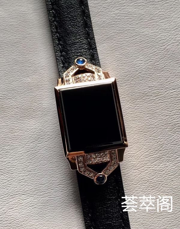 特惠：【墨翠素牌*手表】独家设计款！  18K玫瑰金重金镶嵌  老坑高冰   极品墨翠   黑度种水都是极品中上上品     裸石干净无比  冰透无比   种老起胶     品质极高   性价比超高 （翡翠中最神秘