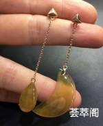冰黄几何耳坠完美冰透，上身优雅甜美～特惠¥