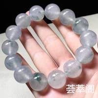 冰种飘花珠链，水润完美，尺寸15mm